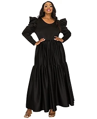 L I V D Plus Isabel Tiered Maxi Dress