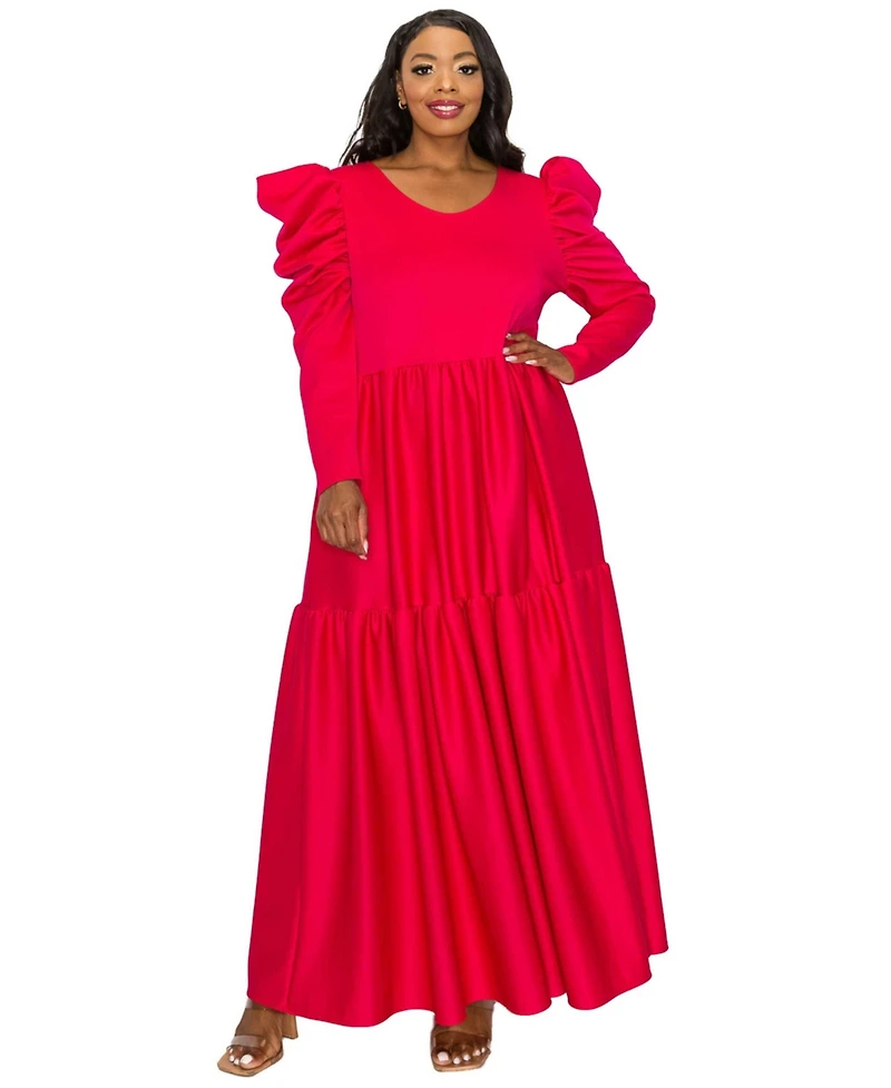 L I V D Plus Isabel Tiered Maxi Dress