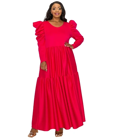 L I V D Plus Isabel Tiered Maxi Dress