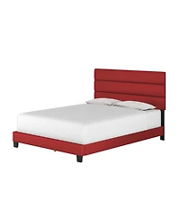 Boyd Sleep Piedmont Leatherette Upholstered Platform Bed Frame with Adjustable Headboard