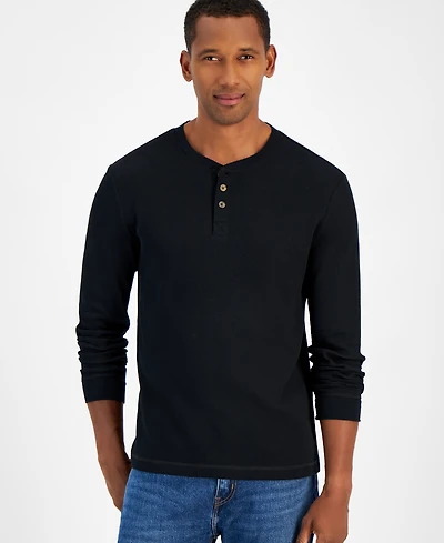 Club Room Men's Thermal Long-Sleeve Henley, Created for Macy's