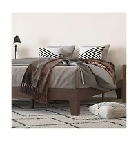 Merrick Lane Eduardo Platform Bed Frame, Solid Wood Platform Bed Frame With Slatted Support