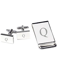 Silver Plated Cufflinks and Money Clip Set