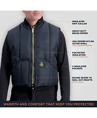 RefrigiWear Men's Iron-Tuff Vest - Extreme Cold Protection, Water-Repellent, Wind-Tight, Durable Workwear