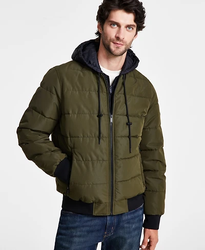Michael Kors Men's Hooded Puffer Bomber Jacket