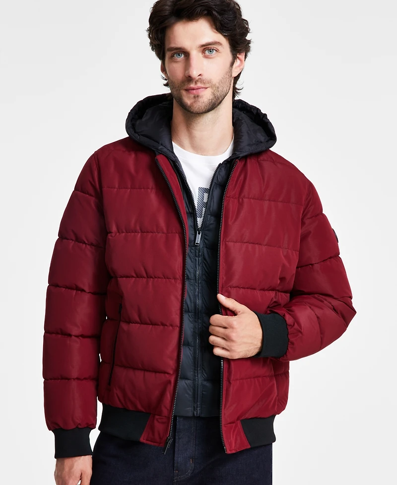 Michael Kors Men's Hooded Puffer Bomber Jacket