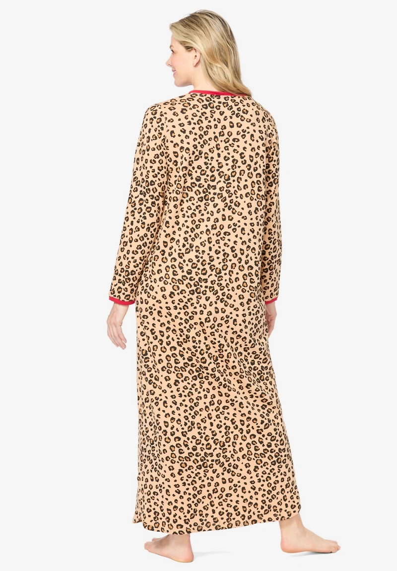 Dreams & Co. Women's Plus Long Printed Sleep Shirt