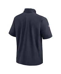 Nike Men's Navy Chicago Bears 2024 Sideline Coach Short Sleeve Half-Zip Hoodie Jacket