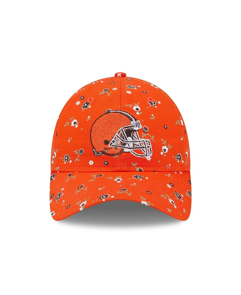 New Era Women's Orange Cleveland Browns Floral 9TWENTY Adjustable Hat