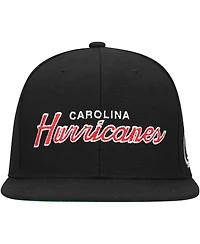 Mitchell Ness Men's Black Carolina Hurricanes Core Team Script 2.0 Snapback Hat