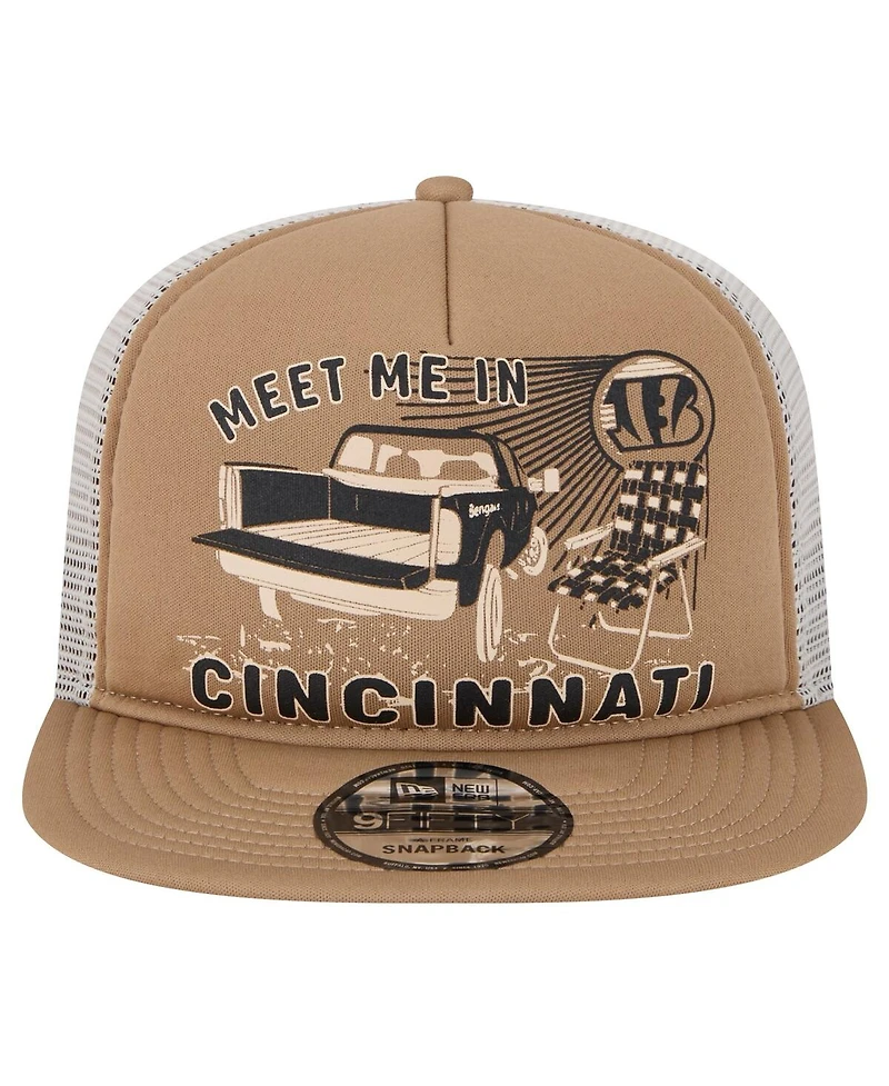 New Era Men's Tan Cincinnati Bengals Meet Me 9FIFTY Snapback Hat