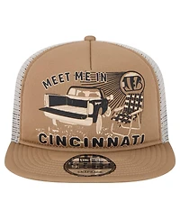 New Era Men's Tan Cincinnati Bengals Meet Me 9FIFTY Snapback Hat