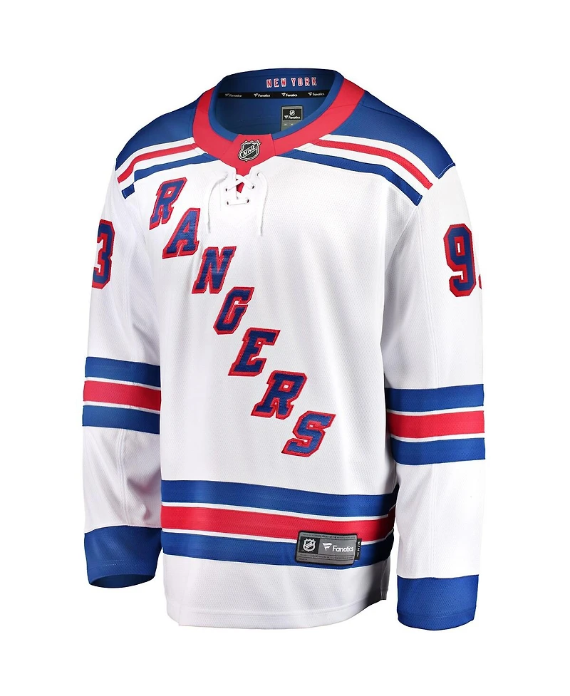 Fanatics Men's Mika Zibanejad White New York Rangers Away Premier Breakaway Player Jersey