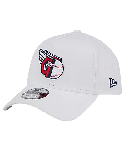 New Era Men's White Cleveland Guardians Tc A-Frame 9FORTY Adjustable Hat