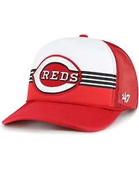 47 Brand Men's Red Cincinnati Reds Lift Off Foam Front Mesh Trucker Adjustable Hat