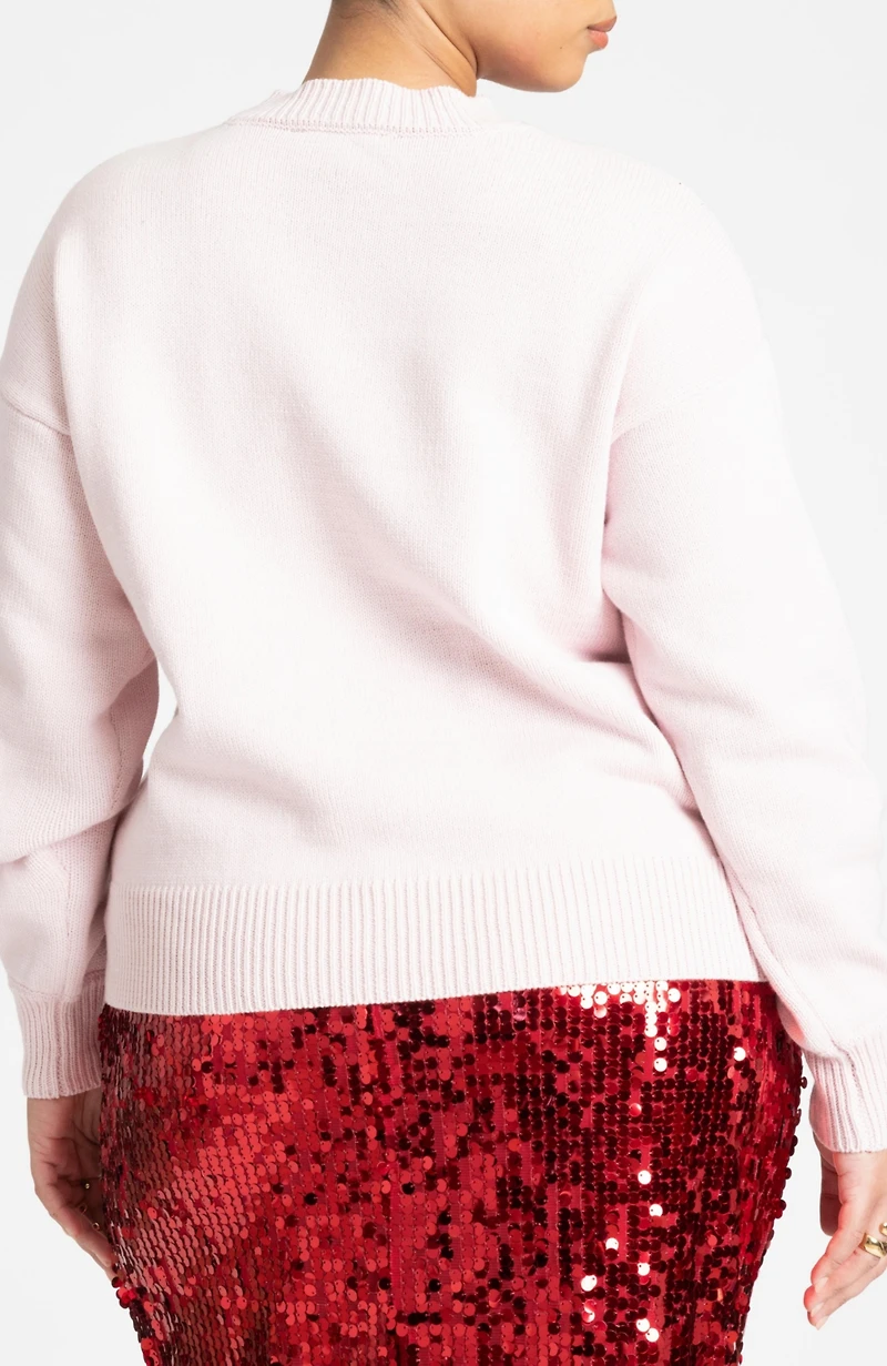 Eloquii Plus Size Bow Intarsia Sweater