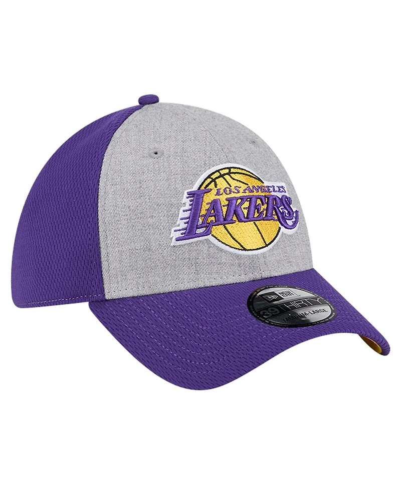New Era Men's Heather Gray/Purple Los Angeles Lakers Two-Tone 39THIRTY Flex Hat