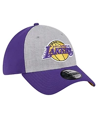 New Era Men's Heather Gray/Purple Los Angeles Lakers Two-Tone 39THIRTY Flex Hat