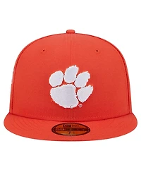 New Era Men's Orange Clemson Tigers Throwback 59FIFTY Fitted Hat