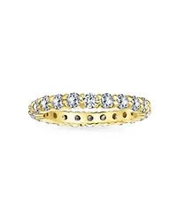 Bling Jewelry Cubic Zirconia Stackable Cz Eternity Thin 3MM Band Ring Sterling Silver