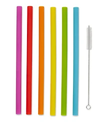 Rsvp International Silicone 6 Piece 10" Smoothie Straw Set