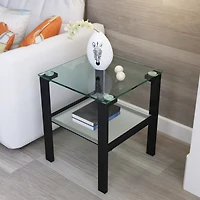 Streamdale Furniture Small Round Glass Tea Table & Bedroom Corner Side Table