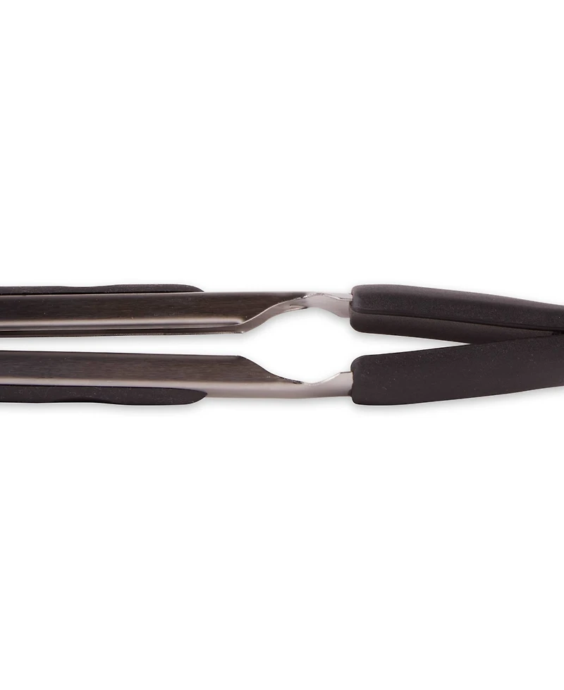 Rsvp International Endurance 18/8 Stainless Steel 10.75" Black Square Silicone Tip Tongs