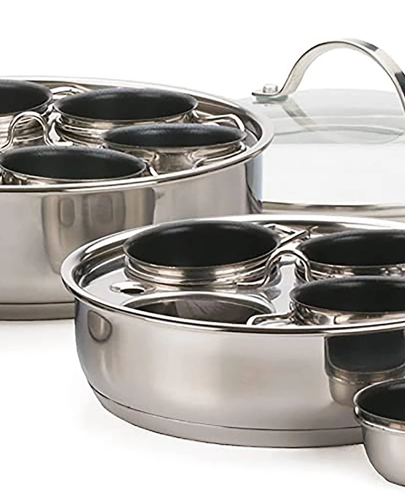 Rsvp International Endurance Stainless Steel Glass 4 Egg Poacher Set