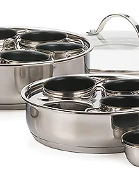 Rsvp International Endurance Stainless Steel Glass 4 Egg Poacher Set