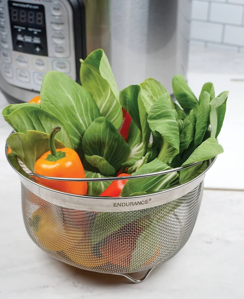 Rsvp International Endurance Stainless Steel 3 Quart Mesh Basket With Folding Handles