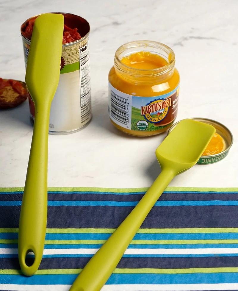 Rsvp International Silicone Coated Steel 2 Piece 8" Ela Series Green Mini Spatula Set