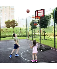 4.3-8.2 Ft Portable Basketball Hoop with Adjustable Height and Wheels