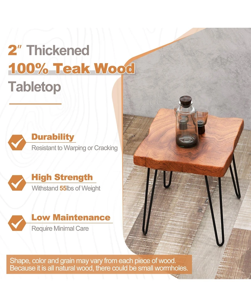 1 Pc Square End Table Accent Side Table Reclaimed Teak Wood Plant Stand