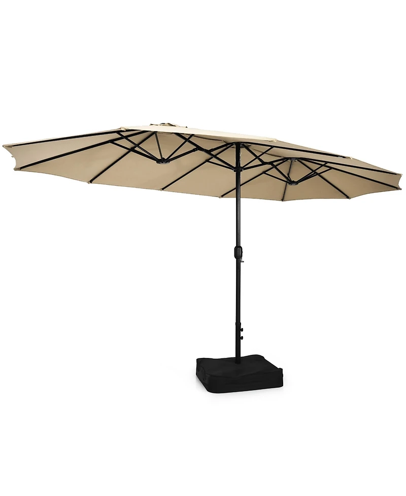 15 Ft Patio Double Sided Umbrella Outdoor Market
