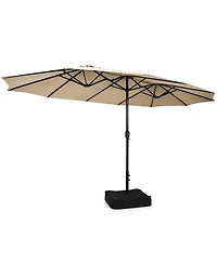 15 Ft Patio Double Sided Umbrella Outdoor Market