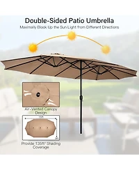 15 Ft Patio Double Sided Umbrella Outdoor Market