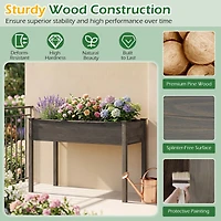 Wooden Raised Vegetable Garden Bed Elevated Grow Vegetable Planter