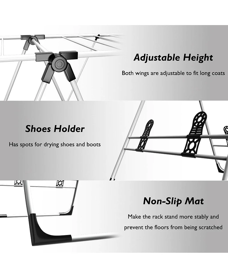 Laundry Clothes Storage Drying Rack Portable Folding Dryer Hanger Heavy Duty