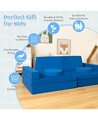 Costway Kids Play Sofa Set Modular Convertible Foam Folding Couch Toddler Playset