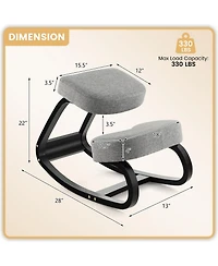 Costway Rocking Kneeling Chair Ergonomic Posture Correcting Back Pain Padded Cushion