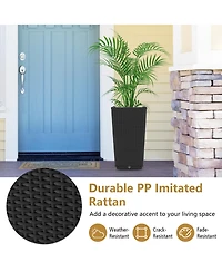 2PCS Outdoor Wicker Flower Pot 22.5''Tall Planters with Drainage Hole