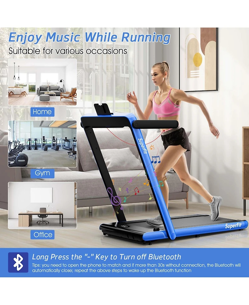 2.25HP 2 1 Dual Display Treadmill Jogging Machine