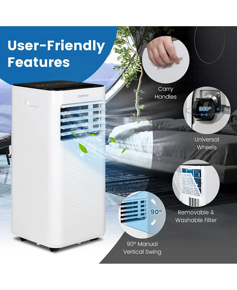 10000 Btu Portable Air Conditioner 4-in-1 Ac with Cool Fan Humidifier Sleep Mode