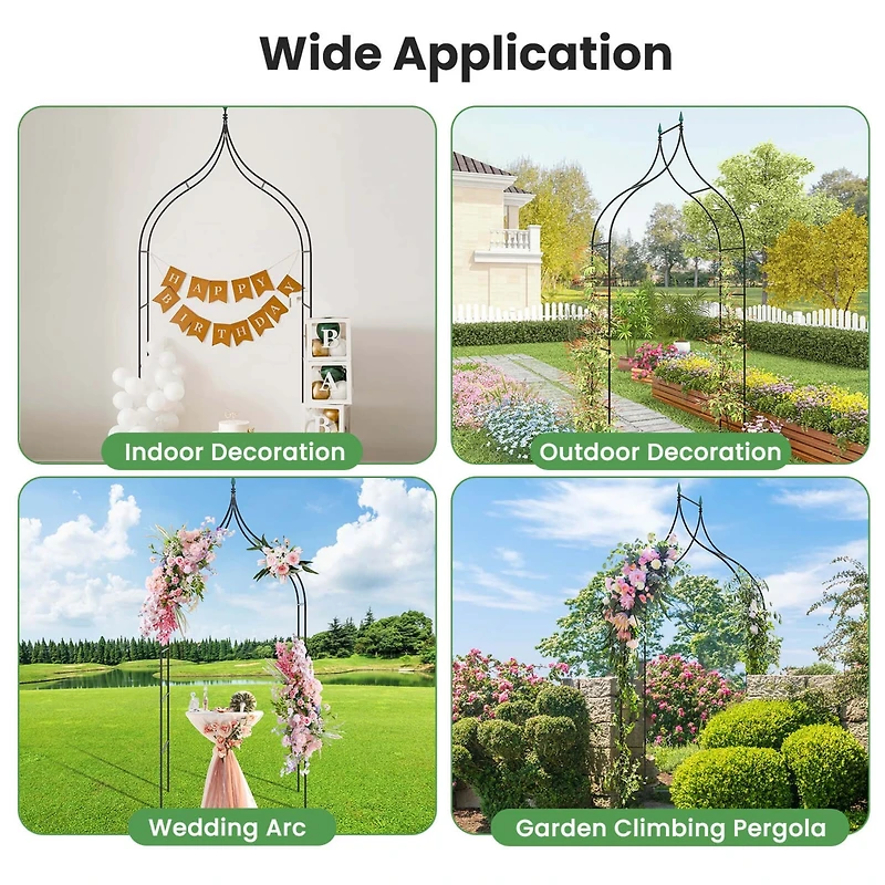 8'4'' High x 4'7'' Wide Steel Garden Arch Rose Arbor Climbing Plant Outdoor Garden