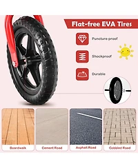 Kids Balance Bike No Pedal Training Bicycle w/ Adjustable Handlebar & Seat