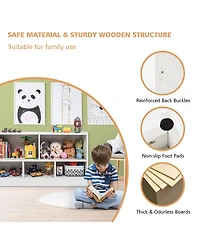 Kids 2-Shelf Bookcase 5-Cube Wood Toy Storage Cabinet Organizer