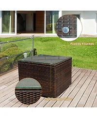 3PCS Patio Rattan Furniture Set Conversation Sofa Cushioned