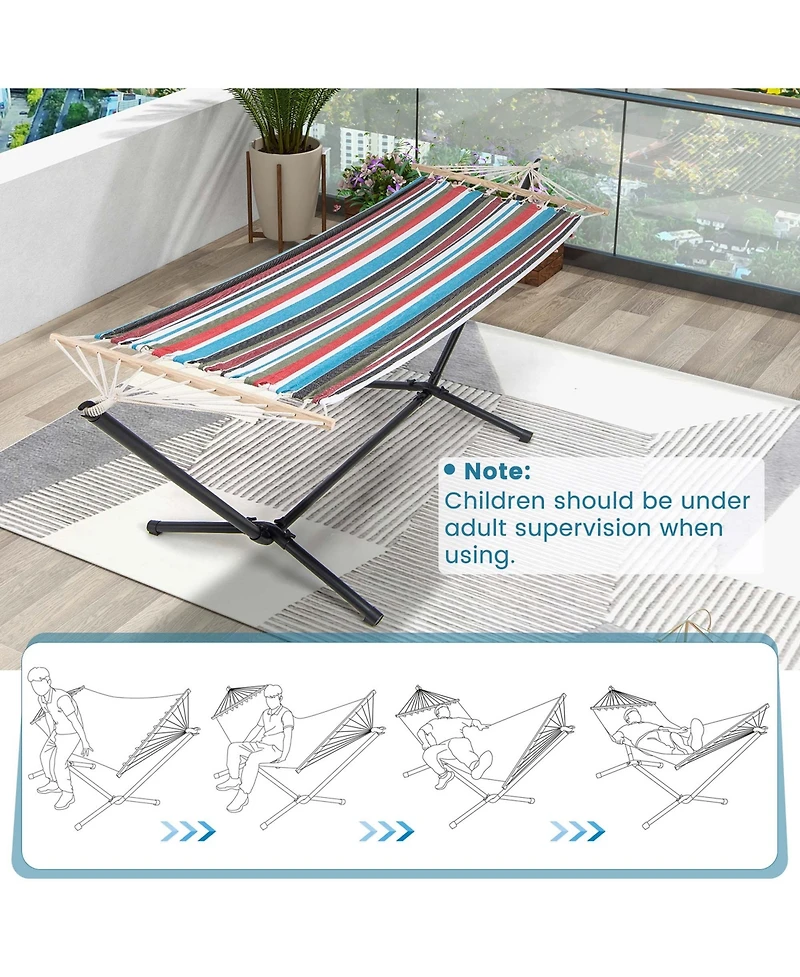 Costway 10.5FT Heavy Duty Stand with Portable Hammock, Stand & Carrying Case for Garden
