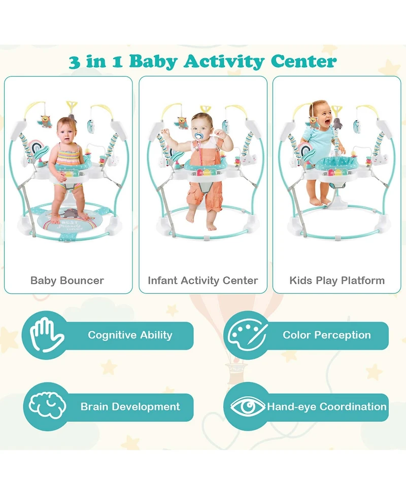 Costway Baby Stationary Activity Center Infant Jumper with Removable Foot Pad