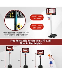 Kids Basketball Hoop Portable Backboard System with Adjustable Height Ball Storage